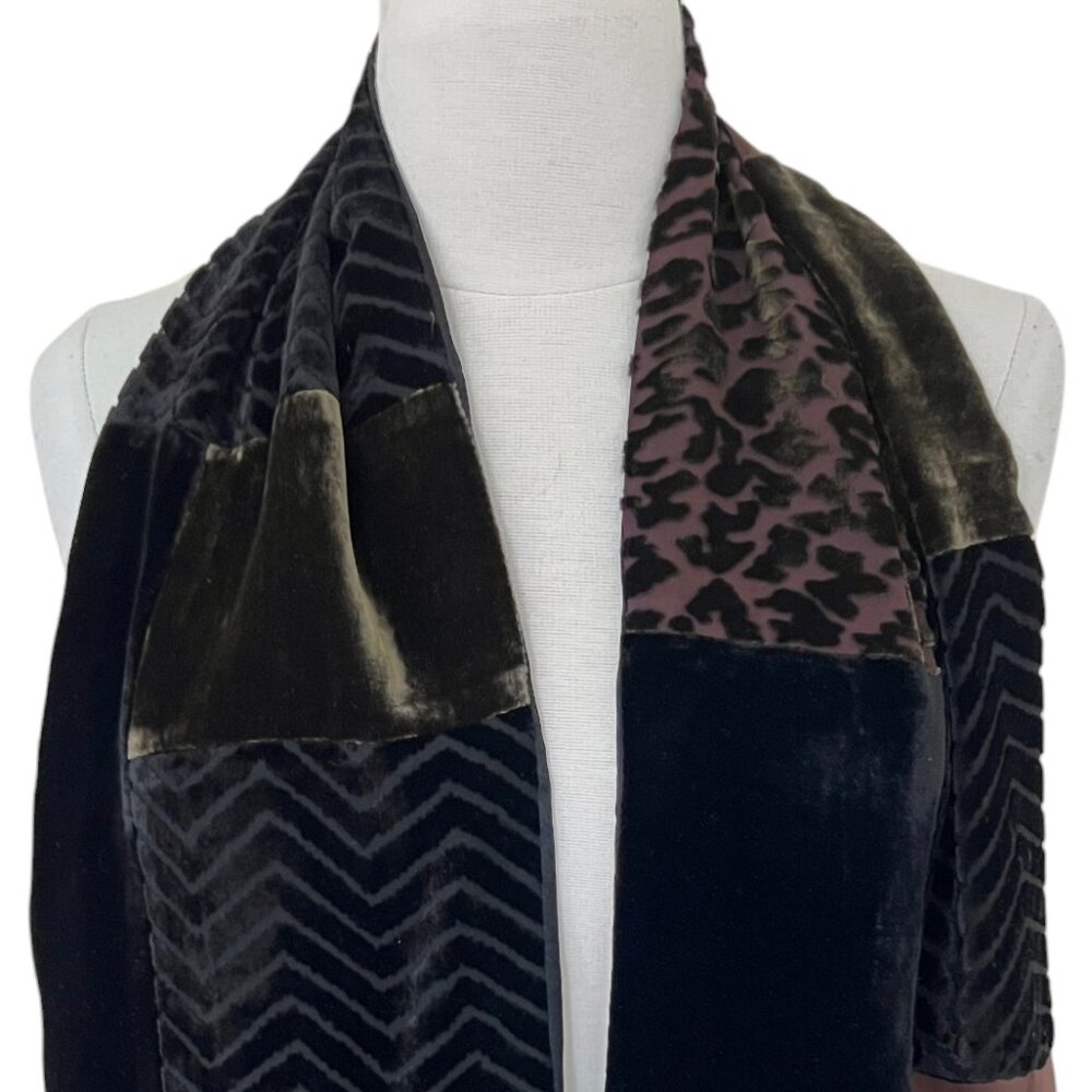 Summer Tompkins Patchwork Animal Print Velvet Sca… - image 4